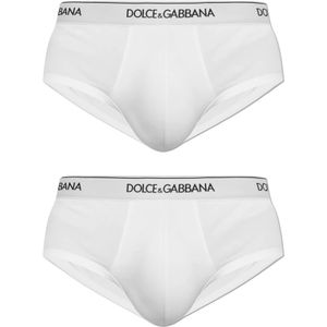 Dolce & Gabbana, Ondergoed, Heren, Wit, 2Xl, Katoen, Twee-pack slips