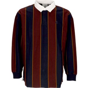 Carhartt Wip, Tops, Heren, Veelkleurig, XL, Katoen, Gestreept Rugby Poloshirt met Lange Mouwen