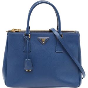 Prada Vintage, Pre-owned, Dames, Blauw, ONE Size, Leer, Pre-owned Leather prada-bags