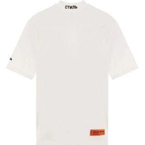 Heron Preston, Tops, Heren, Wit, M, Katoen, Logo Coltrui Katoenen T-Shirt Wit