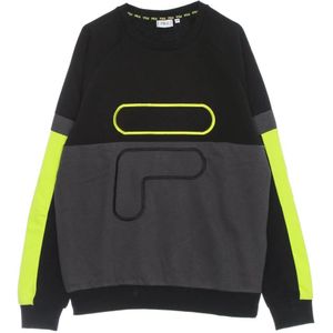 Fila, Sweatshirts & Hoodies, Heren, Veelkleurig, XL, Katoen, Geblokkeerde Crew Sweatshirt Lichtgewicht Lente Stijl
