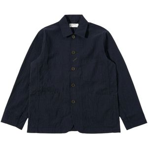Universal Works, Jassen, Heren, Blauw, S, Originele Bakers Jas