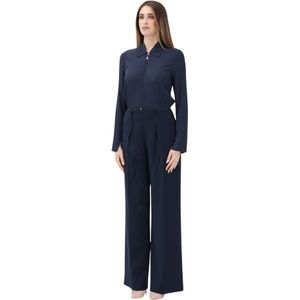 Patrizia Pepe, Jumpsuits & Playsuits, Dames, Blauw, S, Blauwe Elegante Jumpsuit met Riem