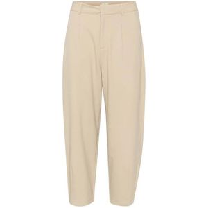Kaffe, Broeken, Dames, Beige, 2Xl, Polyester, Straight Broeken