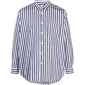 Comme des Garçons, Overhemden, Heren, Blauw, L, Katoen, Gestreept katoenen overhemd
