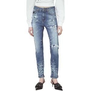 John Richmond, Jeans, Dames, Blauw, W28, Katoen, High Waist Slim-fit Jeans