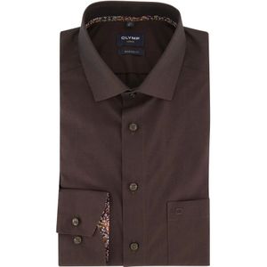 Olymp, Overhemden, Heren, Bruin, 2Xl, Bruine zakelijk overhemd