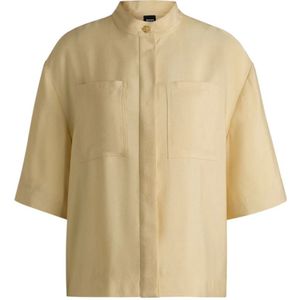 Hugo Boss, Blouses & Shirts, Dames, Geel, 2Xs, Short-sleeve Balisia Shirt