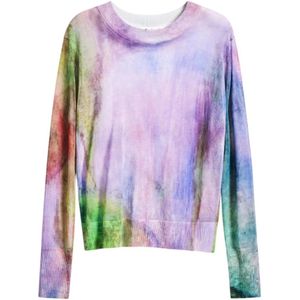 Desigual, Tops, Dames, Veelkleurig, XL, Polyester, Lila Longsleeve T-shirt