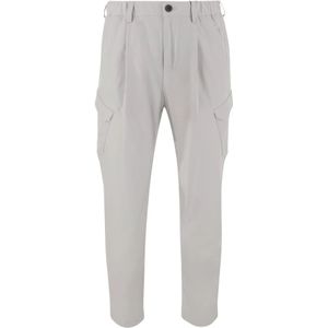 Herno, Broeken, Heren, Wit, L, Polyester, Rechte Broek met Meerdere Zakken