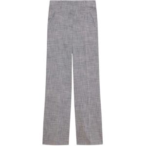 Patrizia Pepe, Broeken, Dames, Grijs, XS, Crêpe Palazzo Broek met Hoge Taille