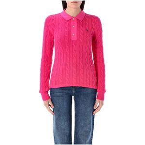 Ralph Lauren, Truien, Dames, Roze, L, Katoen, Katoenen kabeltrui
