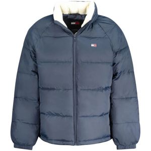 Tommy Hilfiger, Jassen, Heren, Blauw, XL, Blauwe Polyamide Jas