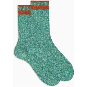 Gallo, Ondergoed, unisex, Veelkleurig, S, Katoen, Unisex korte effen groene katoenen sokken met diamantstiksels