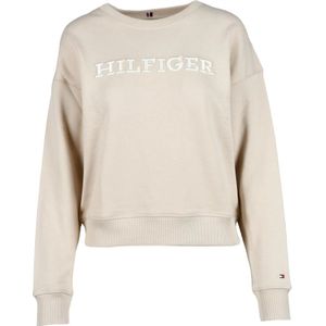 Tommy Hilfiger, Sweatshirts & Hoodies, Dames, Beige, S, Katoen, Katoenen Sweatshirt Model
