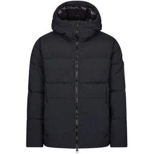 Dondup, Jassen, Heren, Blauw, L, Nylon, Regular Poplin en Nylon Puffer Jacket