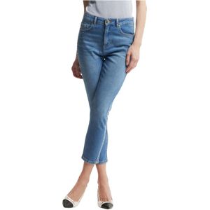 Kocca, Jeans, Dames, Blauw, W27, Katoen, Rhinestone Appliqué Skinny Ankle Jeans