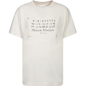 Maison Margiela, Tops, Dames, Wit, S, Wit T-shirt voor vrouwen
