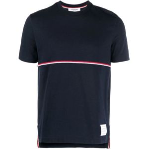 Thom Browne, Tops, Heren, Blauw, L, Katoen, RWB Stripe T-Shirt