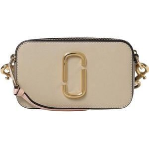 Marc Jacobs, Tassen, Dames, Beige, ONE Size, Leer, Stijlvolle Gecoate Leren Cameratas