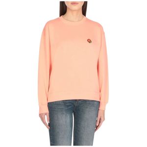 Kenzo, Sweatshirts & Hoodies, Dames, Roze, M, Sweatshirt met geborduurd logo