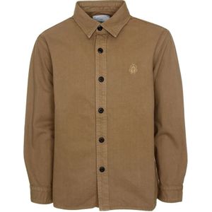 Edwin, Overhemden, Heren, Bruin, 2Xl, Knoopsluiting Overshirt met Borduursel