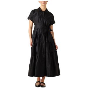 Devotion, Kleedjes, Dames, Zwart, S, Zwarte Midi Jurk Elegante Charme