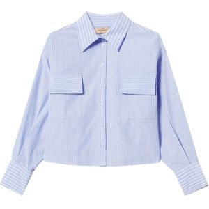 Twinset, Overhemden, Dames, Blauw, S, Blauwe Shirt met Voorknoopsluiting