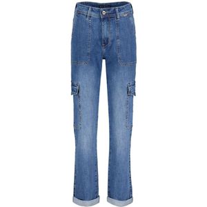 Red Button, Jeans, Dames, Blauw, L, Denim, Cargo denim jeans met steenwassing