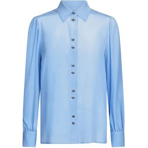 Liu Jo, Blouses & Shirts, Dames, Blauw, XS, Elegante turquoise blouse met klassieke kraag