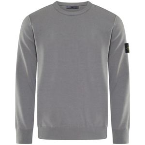 Stone Island, Sweatshirts & Hoodies, Heren, Grijs, M, Blauw Crew Neck Logo Patch