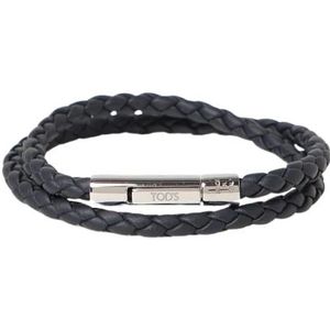 Tod's, Accessoires, Dames, Blauw, ONE Size, Leer, Gevlochten leren armband