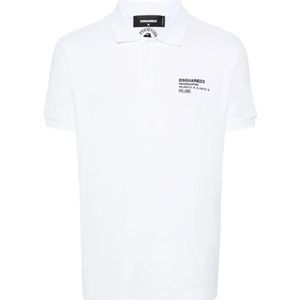 Dsquared2, Tops, Heren, Wit, 2Xl, Katoen, Witte Tennis Fit Polo T-shirt