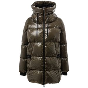 Herno, Jassen, Dames, Groen, S, Gewatteerde parka met capuchon