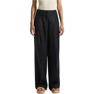 Peserico, Broeken, Dames, Blauw, XS, Linnen, Pure linnen gabardine broek