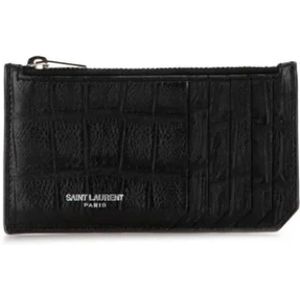 Yves Saint Laurent Vintage, Pre-owned, Dames, Zwart, ONE Size, Tweedehands leren portemonnees