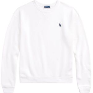 Polo Ralph Lauren, Sweatshirts & Hoodies, Dames, Wit, L, Katoen, Lichtgewicht Fleece Crewneck Pullover