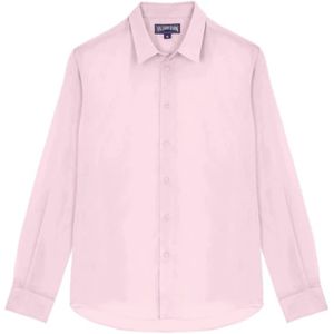 Vilebrequin, Overhemden, Heren, Roze, 4Xl, Katoen, Licht Solid Unisex Shirt gemaakt van Katoen Voile