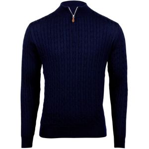 Stenströms, Truien, Heren, Blauw, XL, Wol, Kabel Gebreide Merino Trui