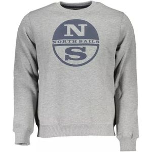 North Sails, Sweatshirts & Hoodies, Heren, Grijs, L, Katoen, Grijs Logo Sweatshirt Casual Stijl