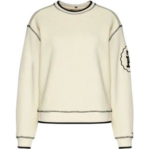 Tommy Hilfiger, Truien, Dames, Beige, S, Katoen, Gestructureerde Crew Neck Sweatshirt voor Vrouwen