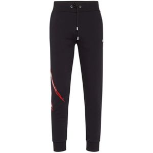 Philipp Plein, Broeken, Heren, Zwart, M, Katoen, Joggingbroek
