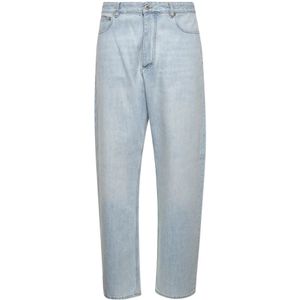Bottega Veneta, Jeans, Heren, Blauw, M, Katoen, Blauwe Wide Leg Jeans Extra Bleekmiddel