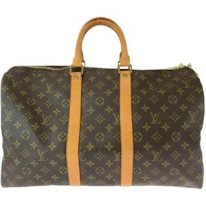 Louis Vuitton Vintage, Pre-owned, Dames, Bruin, ONE Size, Pre-owned Canvas travel-bags