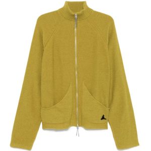 Roa, Truien, Heren, Geel, S, Gele Mohair Cardigan