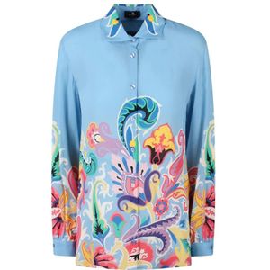 Etro, Blouses & Shirts, Dames, Veelkleurig, M, Paisley Print Overhemd, Relaxte Pasvorm, Klassieke Kraag