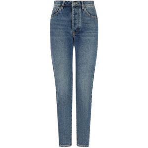 Armani Exchange, Jeans, Dames, Blauw, W27, Denim, Hoge taille denim jeans, oversized pasvorm