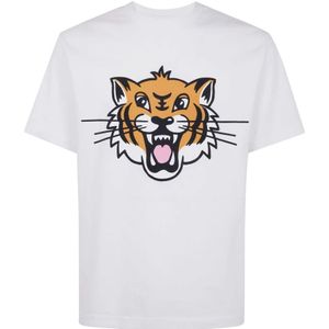 Kenzo, Tops, Heren, Wit, S, Katoen, Witte T-shirt en Polo Collectie