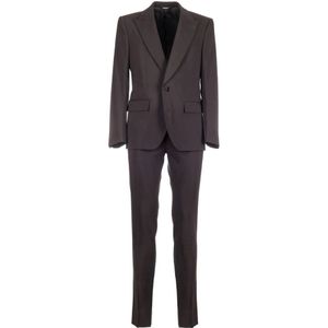 Dolce & Gabbana, Pakken, Heren, Zwart, L, Katoen, Single-breasted pakken