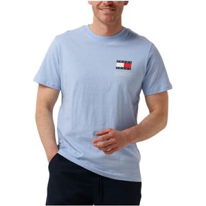 Tommy Jeans, Tops, Heren, Blauw, M, Katoen, Heren Polo & T-shirts Slim Essential Flag Tee